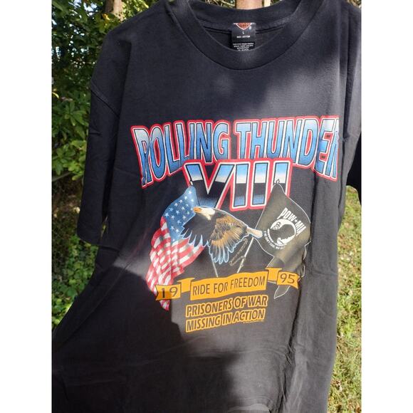 Vintage 1995 Rolling Thunder t-shirt Harley Davidson Washington DC Single Stitch - Picture 2 of 8
